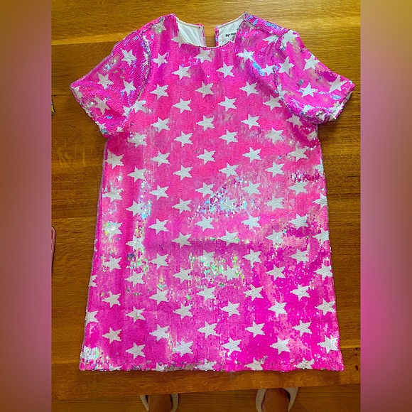 Bright pink sequence star dress - Picture 1 of 2